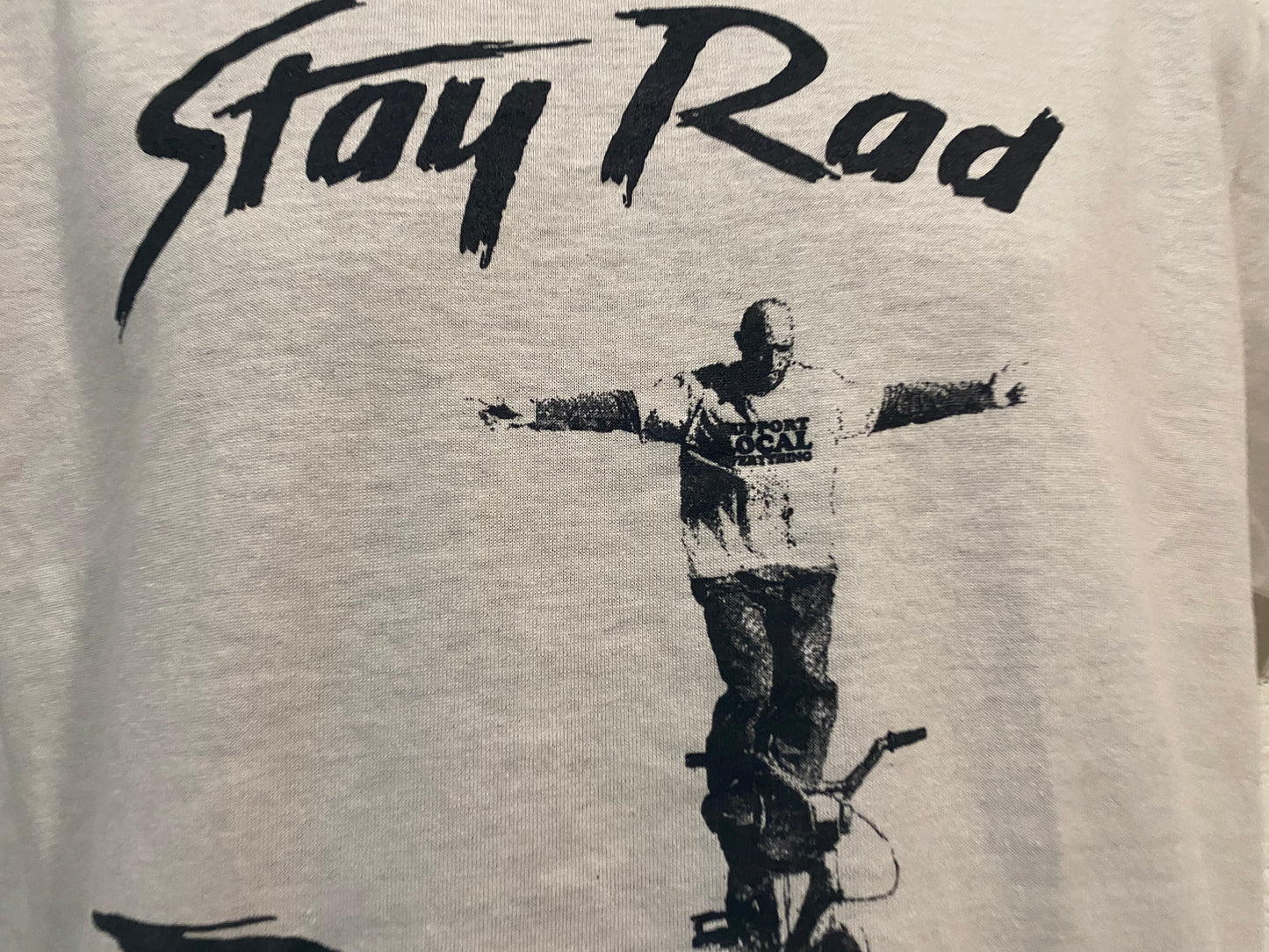 Jamestown NY STAY RAD tee - Vintage Black on White