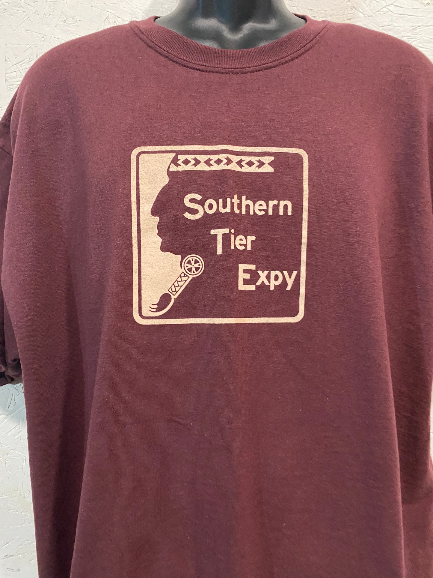 Southern Tier Expressway Sign Tee - Tan on Vintage Brown